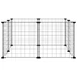 Kép 3/8 - 8 paneles fekete acél kisállatketrec 35 x 35 cm