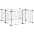 Kép 5/8 - 8 paneles fekete acél kisállatketrec 35 x 35 cm