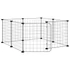 Kép 1/9 - 8 paneles fekete acél kisállatketrec ajtóval, 35 x 35 cm