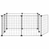 Kép 5/9 - 8 paneles fekete acél kisállatketrec ajtóval, 35 x 35 cm