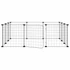 Kép 4/9 - 12 paneles fekete acél kisállatketrec ajtóval, 35 x 35 cm