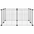 Kép 4/8 - 8 paneles fekete acél kisállatketrec 35 x 35 cm
