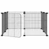 Kép 4/9 - 8 paneles fekete acél kisállatketrec ajtóval, 35 x 35 cm