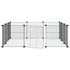 Kép 4/9 - 12 paneles fekete acél kisállatketrec ajtóval, 35 x 35 cm