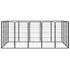 Kép 1/7 - 16-paneles fekete porszórt acél kutyakennel 50 x 100 cm