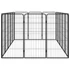 Kép 4/7 - 16-paneles fekete porszórt acél kutyakennel 50 x 100 cm