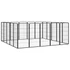 Kép 3/7 - 20-paneles fekete porszórt acél kutyakennel 50 x 100 cm