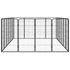 Kép 4/7 - 20-paneles fekete porszórt acél kutyakennel 50 x 100 cm