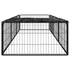 Kép 3/6 - 8-paneles fekete porszórt acél kutyakennel 100 x 50 cm