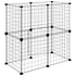 Kép 7/10 - 12 paneles fekete acél kisállatketrec ajtóval 35 x 35 cm