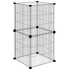 Kép 6/9 - 8-paneles fekete acél kisállatketrec 35 x 35 cm