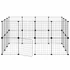 Kép 5/10 - 28 paneles fekete acél kisállatketrec ajtóval 35 x 35 cm
