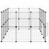 Kép 6/10 - 28 paneles fekete acél kisállatketrec ajtóval 35 x 35 cm