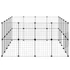 Kép 6/10 - 36 paneles fekete acél kisállatketrec ajtóval 35 x 35 cm