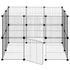 Kép 5/10 - 20 paneles fekete acél kisállatketrec ajtóval 35 x 35 cm