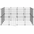 Kép 5/10 - 28 paneles fekete acél kisállatketrec ajtóval 35 x 35 cm