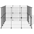 Kép 6/10 - 28 paneles fekete acél kisállatketrec ajtóval 35 x 35 cm