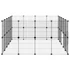 Kép 6/10 - 36 paneles fekete acél kisállatketrec ajtóval 35 x 35 cm