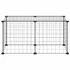 Kép 3/8 - 8-paneles fekete acél kisállatketrec 35 x 35 cm