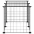 Kép 4/8 - 8-paneles fekete acél kisállatketrec 35 x 35 cm