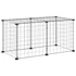 Kép 3/9 - 8 paneles fekete acél kisállatketrec ajtóval 35 x 35 cm