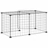 Kép 6/9 - 8 paneles fekete acél kisállatketrec ajtóval 35 x 35 cm