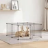 Kép 2/9 - vidaXL 12 paneles fekete acél kisállatketrec ajtóval 35 x 35 cm