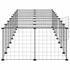 Kép 5/9 - 36 paneles fekete acél kisállatketrec ajtóval 35 x 35 cm