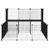 Kép 5/9 - 36 paneles fekete acél kisállatketrec ajtóval 35 x 35 cm