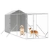 Kép 4/10 - Ezüstszínű horganyzott acél kutyakennel tetővel 2x6x2,5 m