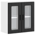 Kép 1/10 - vidaXL konyhai fali szekrény üvegajtóval "Porto" Fekete szí­nű