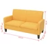 Kép 4/4 - Kétszemélyes sárga kanapé 135 x 65 x 76 cm