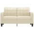 Kép 3/9 - Kétszemélyes krémszínű műbőr kanapé 158 x 77 x 80 cm