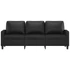 Kép 3/8 - 3 személyes fekete műbőr kanapé 180 cm