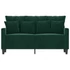 Kép 3/8 - Kétszemélyes sötétzöld bársony kanapé 138 x 77 x 80 cm