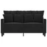 Kép 3/8 - Kétszemélyes fekete bársony kanapé 120 cm