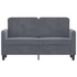 Kép 3/8 - Kétszemélyes sötétszürke bársony kanapé 120 cm