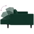 Kép 7/11 - Kétszemélyes sötétzöld bársony kanapéágy két párnával 220 x 84,5 x 69 cm