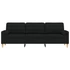 Kép 3/7 - 3 személyes fekete szövet kanapé dí­szpárnákkal 210 cm