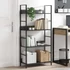 Kép 2/11 - 4 szintes fekete fa könyvespolc 60 x 27,6 x 124,5 cm