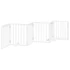 Kép 6/11 - Fehér nyárfa 6 paneles összecsukható kutyakapu ajtóval 300 cm