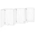 Kép 6/11 - Fehér, nyárfa kutyakapu összecsukható ajtóval, 6 panellel, 300 cm