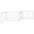 Kép 6/11 - Fehér nyárfa 4 paneles összecsukható kutyakapu ajtóval 320 cm