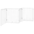 Kép 6/11 - Fehér, nyárfa kutyakapu összecsukható ajtóval, 4 panellel, 320 cm