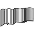 Kép 6/11 - Fekete nyárfa 6 paneles összecsukható kutyakapu ajtóval 300 cm