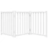 Kép 4/9 - Fehér tömör fenyőfa 3 paneles összecsukható kutyakapu 150 cm