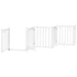 Kép 4/11 - Fehér tömör fa 6 paneles összecsukható kutyakapu ajtóval 300 cm
