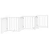 Kép 6/11 - Fehér tömör fa 6 paneles összecsukható kutyakapu ajtóval 300 cm
