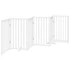 Kép 6/11 - Fehér tömör fa 6 paneles összecsukható kutyakapu ajtóval 300 cm