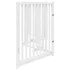 Kép 5/11 - Fehér tömör fa 4 paneles összecsukható kutyakapu ajtóval 320 cm